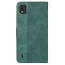 For Nokia C2 2nd Edition Geometric Embossed Leather Phone Case(Green)