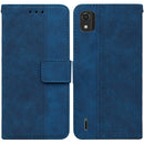 For Nokia C2 2nd Edition Geometric Embossed Leather Phone Case(Blue)