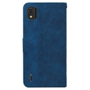 For Nokia C2 2nd Edition Geometric Embossed Leather Phone Case(Blue)