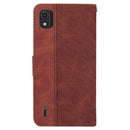 For Nokia C2 2nd Edition Geometric Embossed Leather Phone Case(Brown)