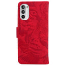 For Motorola Moto G62 5G Tiger Embossing Pattern Horizontal Flip Leather Phone Case(Red)