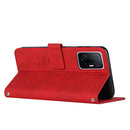 For Xiaomi 11T / 11T Pro Skin Feel Heart Pattern Leather Phone Case with Lanyard(Red)