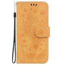 For Motorola Moto G62 5G Butterfly Rose Embossed Leather Phone Case(Yellow)