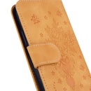 For Motorola Moto G62 5G Butterfly Rose Embossed Leather Phone Case(Yellow)
