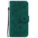 For Motorola Moto G62 5G Butterfly Rose Embossed Leather Phone Case(Green)