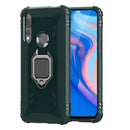 For Huawei Y9 Prime 2019 Carbon Fiber Protective Case with 360 Degree Rotating Ring Holder(Green)