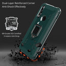 For Huawei Y9 Prime 2019 Carbon Fiber Protective Case with 360 Degree Rotating Ring Holder(Green)