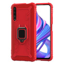 For Huawei Honor 9X / 9X Pro Carbon Fiber Protective Case with 360 Degree Rotating Ring Holder(Red)