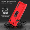 For Huawei Honor 9X / 9X Pro Carbon Fiber Protective Case with 360 Degree Rotating Ring Holder(Red)