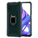 For Huawei Honor 9X / 9X Pro Carbon Fiber Protective Case with 360 Degree Rotating Ring Holder(Green)