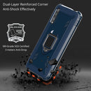 For Huawei Honor 9X / 9X Pro Carbon Fiber Protective Case with 360 Degree Rotating Ring Holder(Blue)