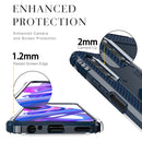 For Huawei Honor 9X / 9X Pro Carbon Fiber Protective Case with 360 Degree Rotating Ring Holder(Blue)