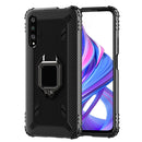 For Huawei Honor 9X / 9X Pro Carbon Fiber Protective Case with 360 Degree Rotating Ring Holder(Black)
