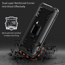 For Huawei Honor 9X / 9X Pro Carbon Fiber Protective Case with 360 Degree Rotating Ring Holder(Black)