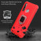 For Huawei Honor 10i / 20i Carbon Fiber Protective Case with 360 Degree Rotating Ring Holder(Red)