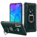 For Huawei Honor 10i / 20i Carbon Fiber Protective Case with 360 Degree Rotating Ring Holder(Green)
