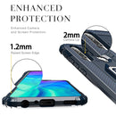For Huawei Honor 10i / 20i Carbon Fiber Protective Case with 360 Degree Rotating Ring Holder(Blue)
