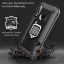 For Huawei Honor 10i / 20i Carbon Fiber Protective Case with 360 Degree Rotating Ring Holder(Black)