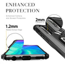 For Huawei Honor 10i / 20i Carbon Fiber Protective Case with 360 Degree Rotating Ring Holder(Black)