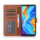 For Huawei P30 lite Cross Texture Horizontal Flip Leather Phone Case(Brown)