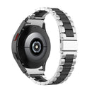 For Samsung Galaxy Watch 5 Pro 45mm Three Strains Steel Watch Band(Silver Black)
