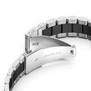 For Samsung Galaxy Watch 5 Pro 45mm Three Strains Steel Watch Band(Silver Black)