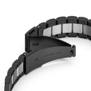 For Samsung Galaxy Watch 5 Pro 45mm Three Strains Steel Watch Band(Black Silver)