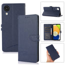 For Samsung Galaxy A03 Core Cross Texture Horizontal Flip Leather Phone Case(Dark Blue)