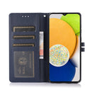 For Samsung Galaxy A03 Core Cross Texture Horizontal Flip Leather Phone Case(Dark Blue)