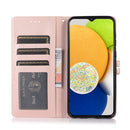 For Samsung Galaxy A03 Core Cross Texture Horizontal Flip Leather Phone Case(Pink)