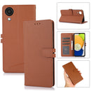 For Samsung Galaxy A03 Core Cross Texture Horizontal Flip Leather Phone Case(Brown)