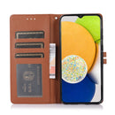 For Samsung Galaxy A03 Core Cross Texture Horizontal Flip Leather Phone Case(Brown)
