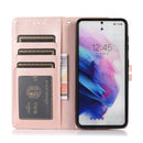 For Samsung Galaxy S21 5G Cross Texture Horizontal Flip Leather Phone Case(Pink)