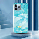 For iPhone 14 Pro IMD Marble TPU Phone Case(Green)