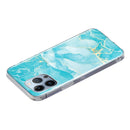 For iPhone 14 Pro IMD Marble TPU Phone Case(Green)