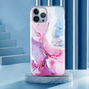 For iPhone 14 Pro IMD Marble TPU Phone Case(Pink Blue)
