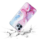 For iPhone 14 Pro IMD Marble TPU Phone Case(Pink Blue)