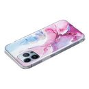 For iPhone 14 Pro IMD Marble TPU Phone Case(Pink Blue)