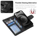 Magnetic Detachable Leather Phone Case For iPhone 14 Max(Black)