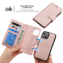 Magnetic Detachable Leather Phone Case For iPhone 14 Max(Rose Gold)