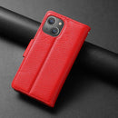 Magnetic Detachable Leather Phone Case For iPhone 14 Max(Red)