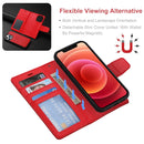 Magnetic Detachable Leather Phone Case For iPhone 14 Max(Red)