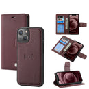 Magnetic Detachable Leather Phone Case For iPhone 14 Max(Purple)