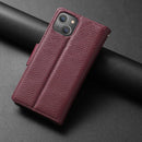 Magnetic Detachable Leather Phone Case For iPhone 14 Max(Purple)