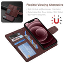 Magnetic Detachable Leather Phone Case For iPhone 14 Max(Purple)