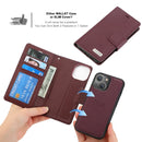 Magnetic Detachable Leather Phone Case For iPhone 14 Max(Purple)