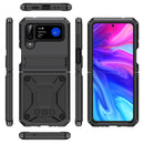 For Samsung Galaxy Z Flip4 Metal Shock-proof Phone Case With Holder(Black)