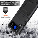 For Samsung Galaxy Z Flip4 Metal Shock-proof Phone Case With Holder(Black)