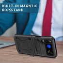 For Samsung Galaxy Z Flip4 Metal Shock-proof Phone Case With Holder(Black)