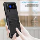 For Samsung Galaxy Z Flip4 Metal Shock-proof Phone Case With Holder(Black)